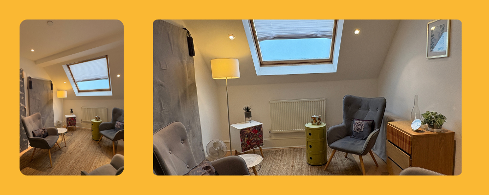Interior of a charity counselling room in London Borough of Hammersmith and Fulham.